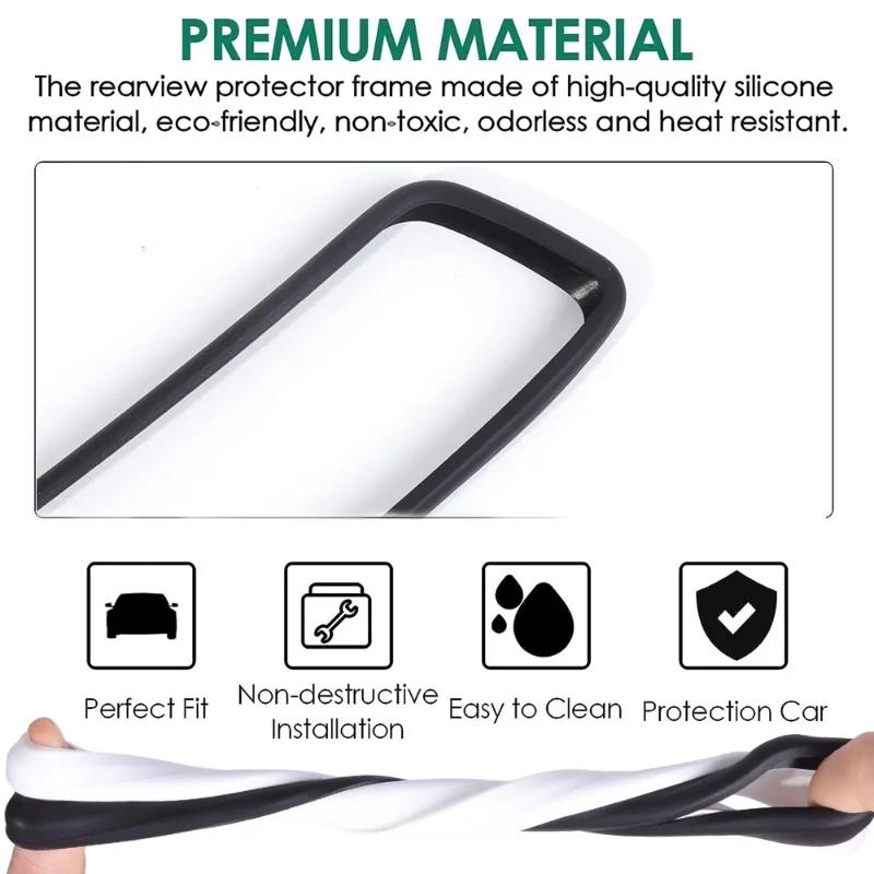 Central Rearview Mirror Cover For Tesla Model Y 3 Silicone Case Center Control Navigation Screen Frame Cover Caps