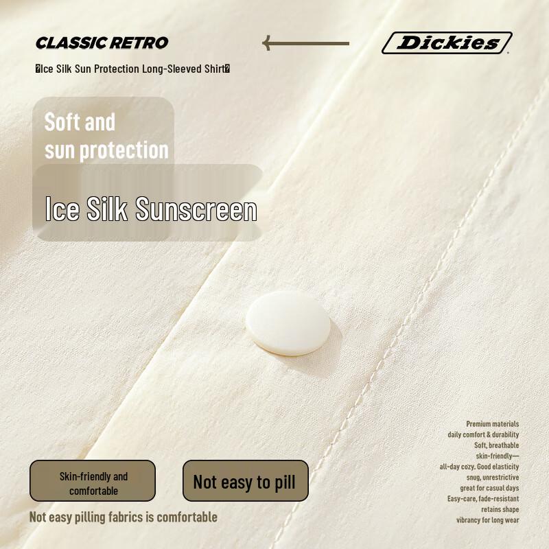 Мужская охлаждающая рабочая рубашка Dickies с длинным рукавом, защита от солнца