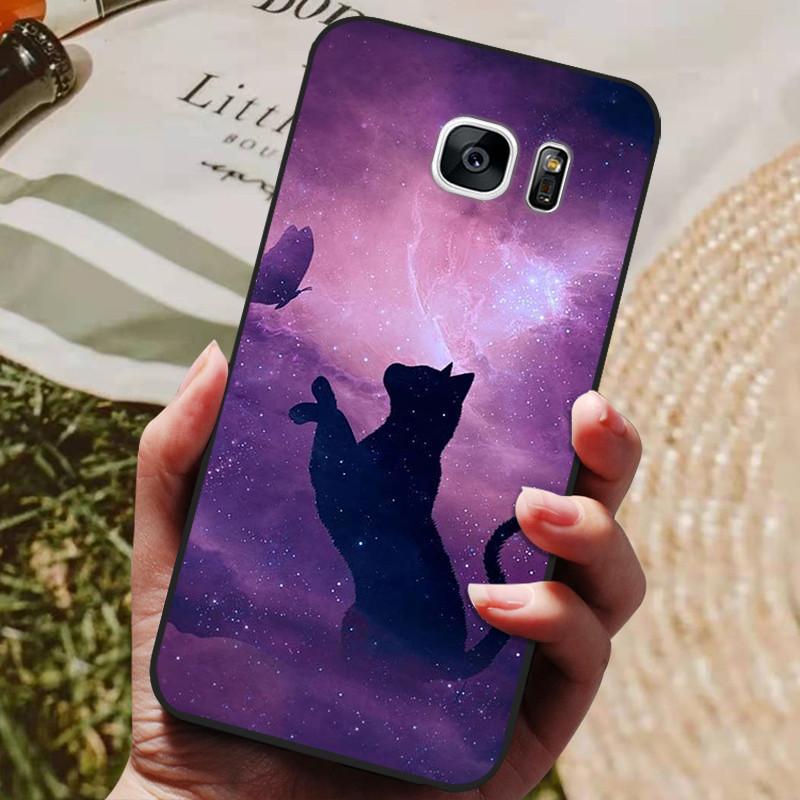 Силиконовый чехол для Samsung Galaxy S7 Edge с милым узором, мягкая TPU накладка для телефона для Samsung Galaxy S6 S7 S 7 Edge, задняя крышка, бампер