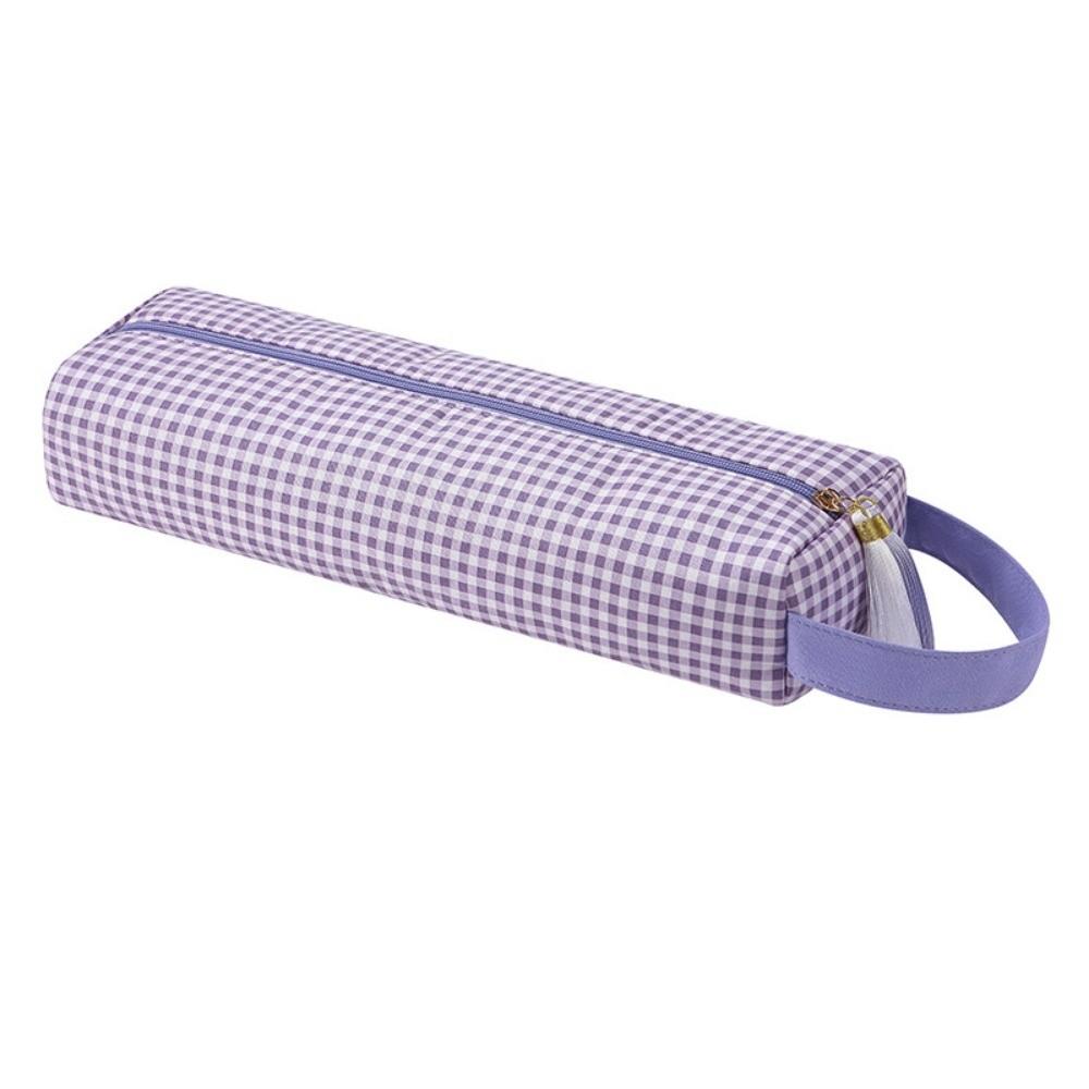 Soft Hair Dryer Storage Bag Plaid Pattern Curling Iron Carrying Case Curler Storage Bag Travel Use
