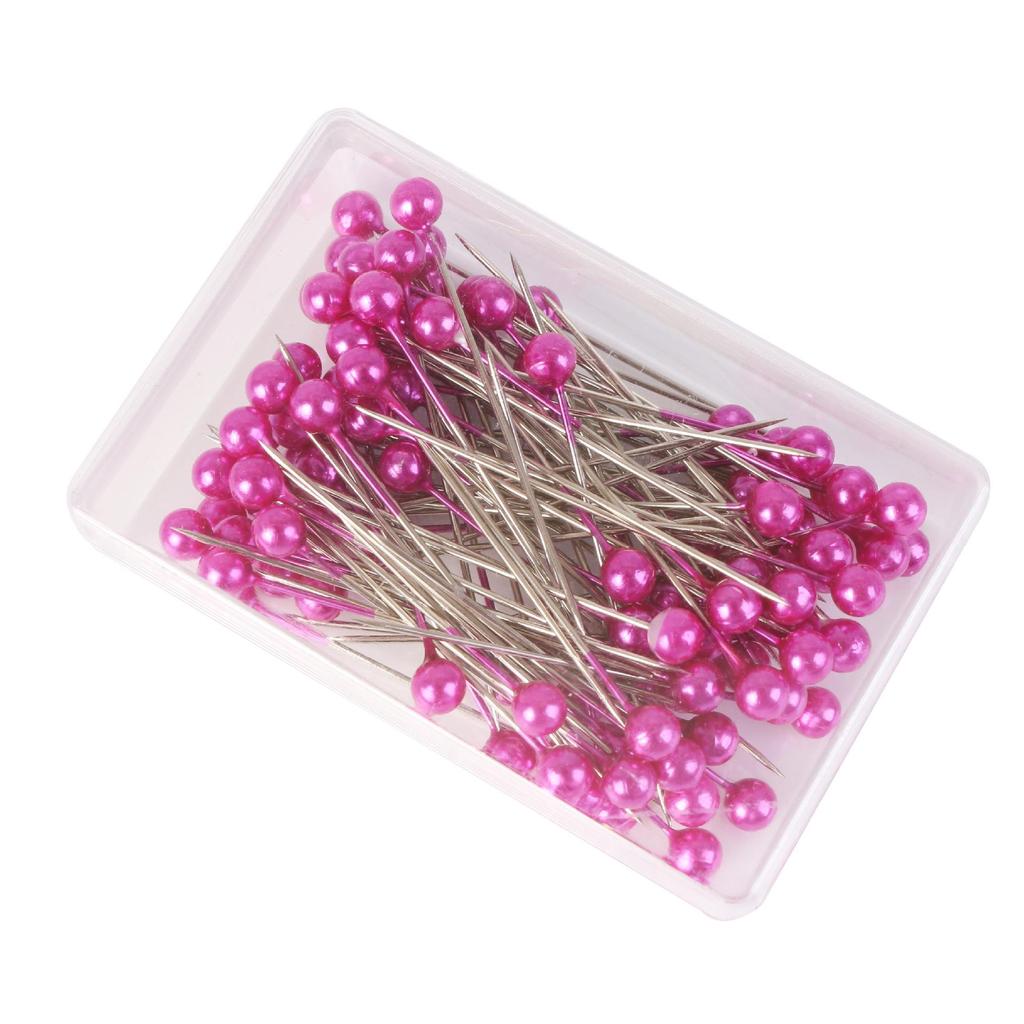 100pcs Boxed Color Nickel-Plated Pearlescent Needles Diy Clothing Positioning Decorative Bead Needles Sewing Accessories