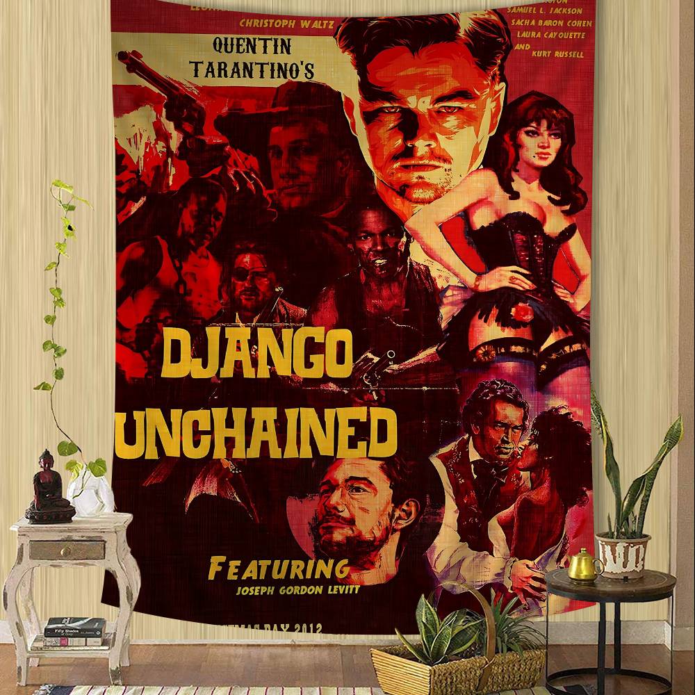 Classic Movie DDjango Unchained DIY Wall Tapestry For Living Room Home Dorm Decor Wall Art Decor
