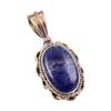 Натуральный содалит 925 пробы стерлингового серебра двухцветный кулон 1,50" c4B99