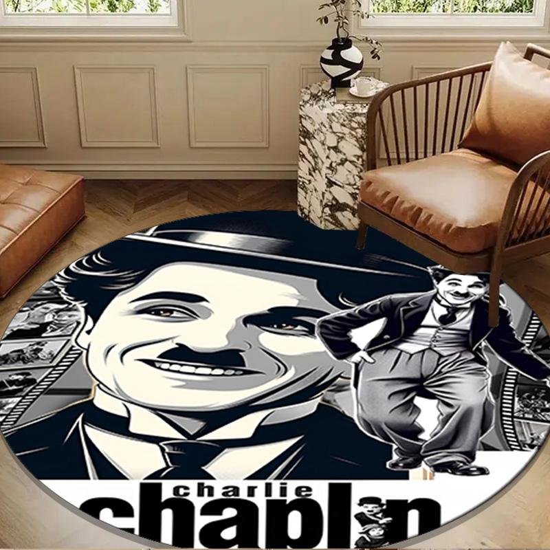 Silent Laughter Charlie Round mat, Anti-slip Circle Carpet Chair rug For livingroom,Bedroom, doormat home decor Gift Christmas Gifts
