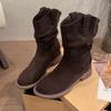 New Style Fashion Women's High Quality Boots Retro Suede Ankle Boots Comfortable Soft Sole Snow Boots
