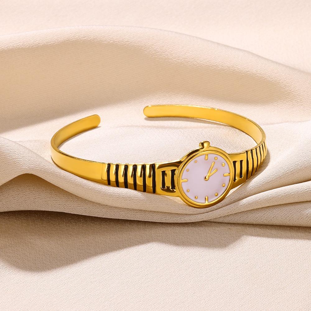 Часы Открытый Браслет Винтажная Титановая Сталь Ручная Цепь Ювелирные Часы Дизайн Браслет Унисекс