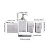 5pcs Resin Imitation Marble Bathroom Accessory Set Mouthwash Cup Soap Toothbrush Holder Shampoo Bottle Household Wash Set