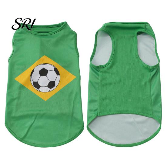 Lightweight Dog Clothing Summer T-Shirt Cute Soccer Print Sleeveless Puppy Vest Fan Matching Outfit Soft Breathable for Small Medium Dogs Cats Stylish