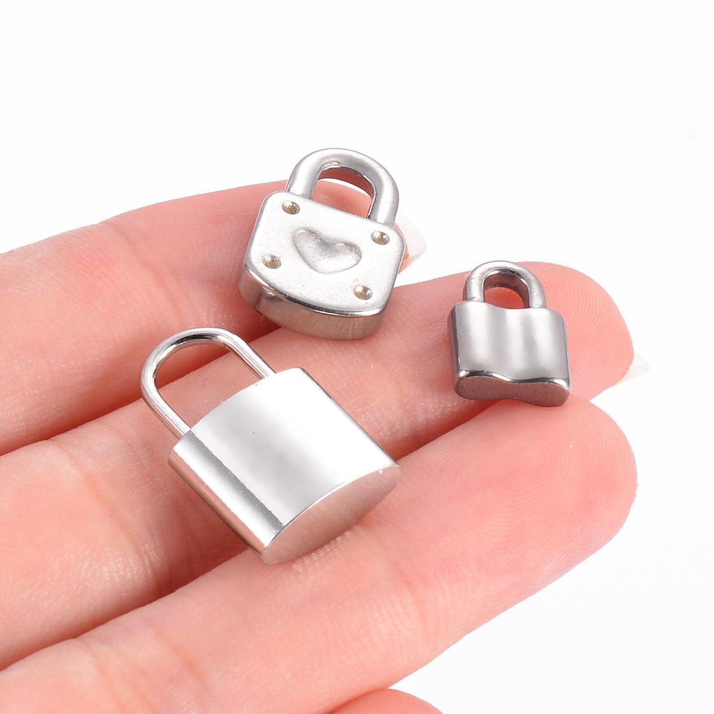 Wholsale 10pcs/lot Stainless Steel Lock Charm Fit Necklace Bracelet Padlock DIY Charm Pendant Jewelry Making