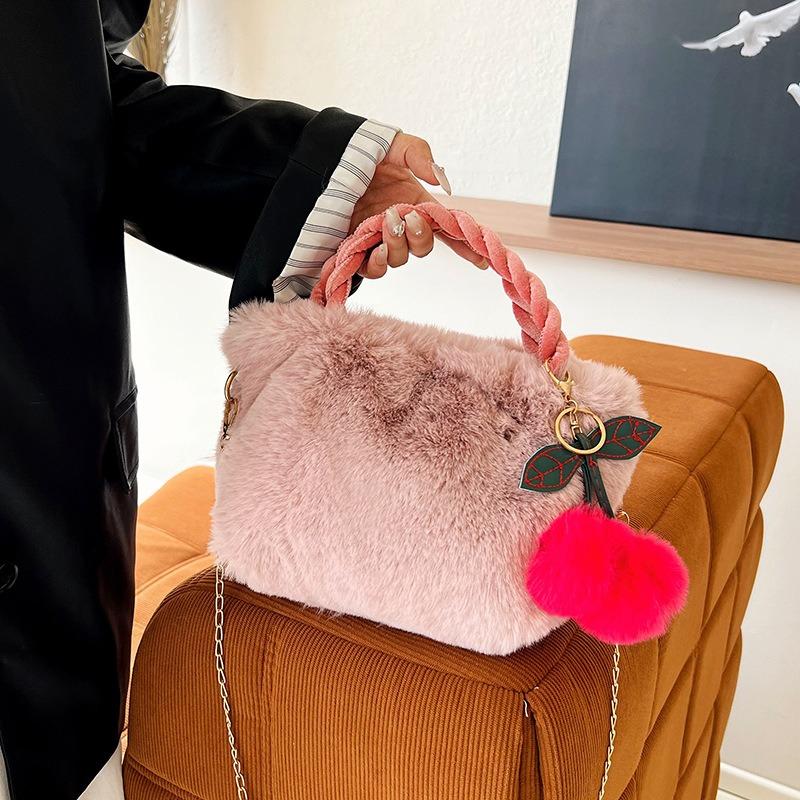 Милая плюшевая сумочка для девочки с дизайном вишни, новая осенняя, женская сумка через плечо Mao Mao