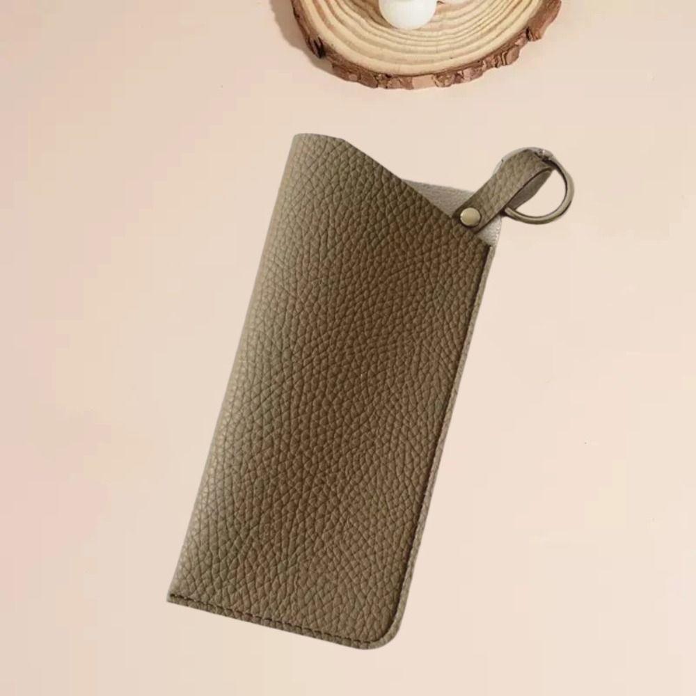 with Keyring Sunglasses Pouch PU Leather SunGlasses Holder Hanging Sunglasses  Eyewear Accessories