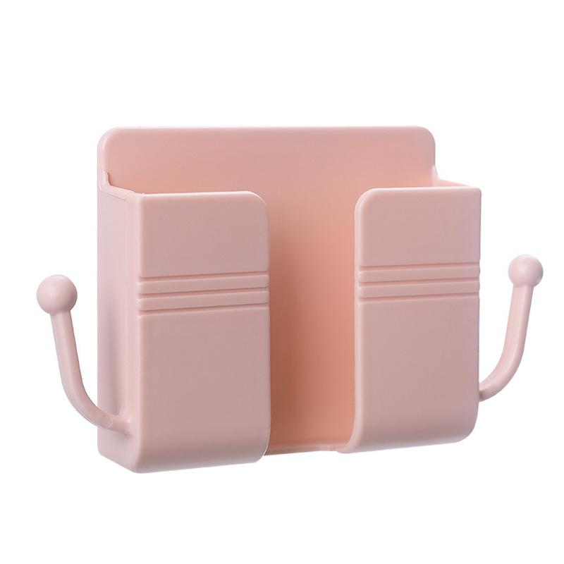 Punch Free Wall Mounted Storage Box Mobile Phone Plug Wall Holder Charging Bedroom Sundry Kitchen Bathroom Accessories Organizer