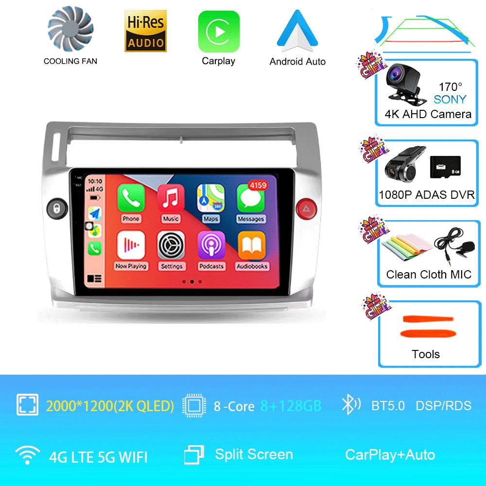 Android 14 Для Citroen C4 C-Triomphe Quatre 2004-2014 Автомагнитола Мультимедиа Видео Carplay 2Din DVD Головное устройство Стерео Динамик Аудио