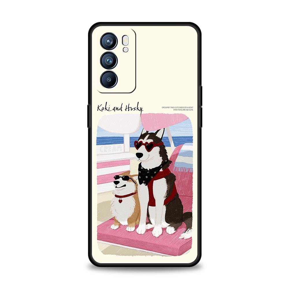 Милый мультяшный пес Морской кролик Чехол Для Oppo Reno14 Reno13 Reno12 11 F 10 Find X5 X9 Pro A54 5G A53 A9 A16 A78 4G A80 A98 Чехол