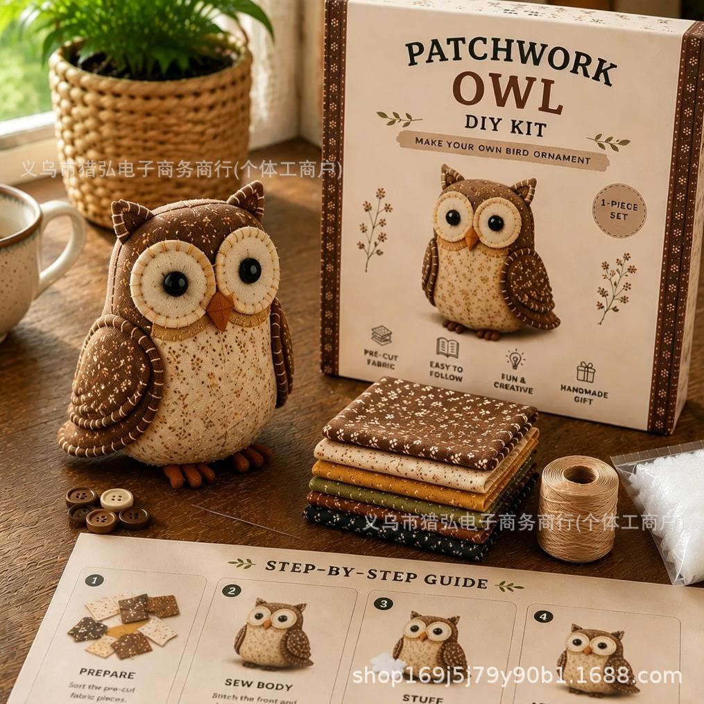 DIY Sewing Kit Stuffed Animal Craft Patchwork Mouse Plush Toy Making Set Handmade Educational Gift for Kids Adults