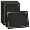 10 Pcs Black Certificate Holders Diploma Covers for 12.6 X 9.45 Inch Paper Gold Foil Border Cardstock Award Graduation
