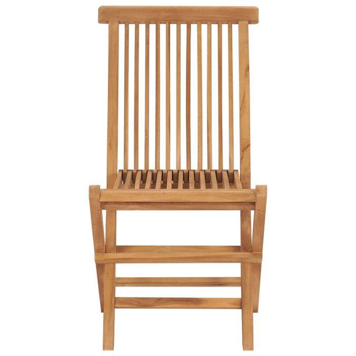 Chaises de jardin pliables - vidaXL - Bois de teck massif - Marron - 2 personnes - Extérieur