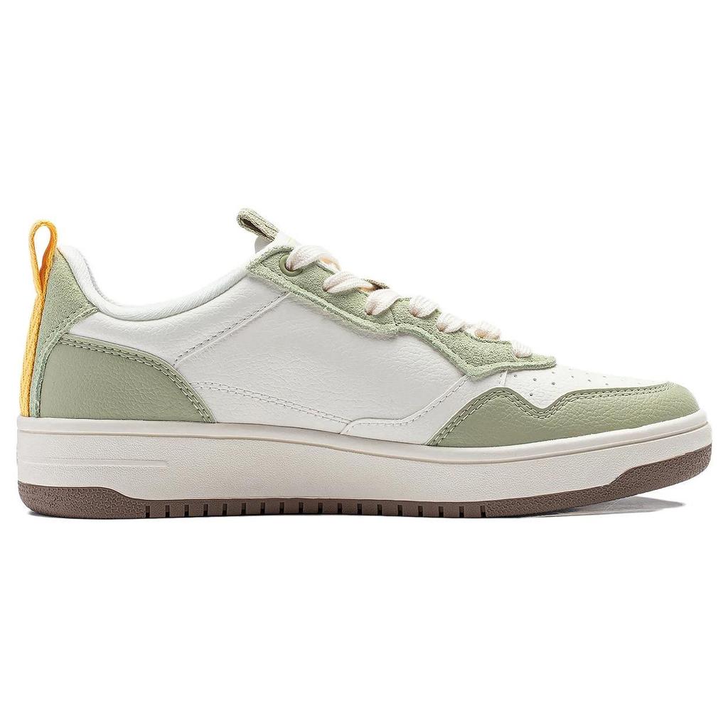 Li Ning Star Sugar Thick Sole Height Increasing Non-Slip Shock Absorbing Low-Top Skate Shoes Women Sneakers Green White AGCT472-3