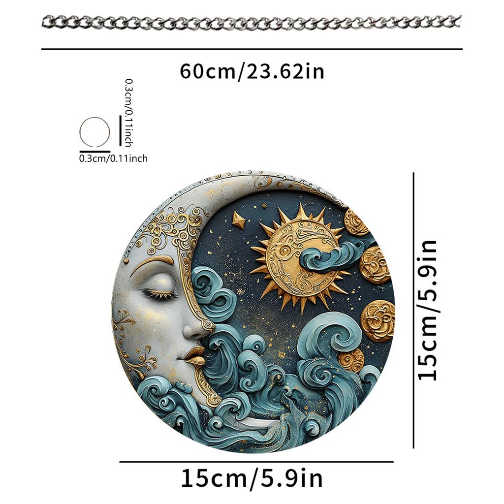 Винтажный акриловый подвесной кулон с металлической цепочкой, украшение на Праздник Луны, легко устанавливается для использования в помещении и на улице