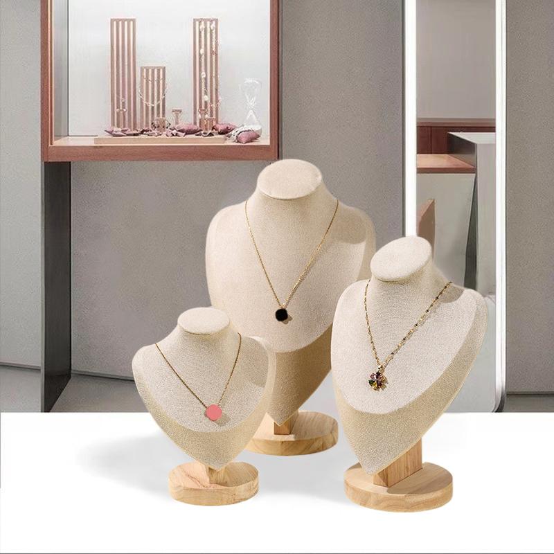 1PC Portrait Model Jewelry Stand Dresser and Window Beige Green Necklaces Portrait Necklace Holder Gift 2 Colors