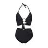 Stylish Bikini Set With Double Layer Special Collection Jumpsuit And Black Hoop Accessories