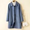 Шерстяное пальто с длинными рукавами, морозостойкое, ветрозащитное, повседневное, однобортное, однотонное, зимнее, двустороннее, шерстяное пальто, повседневная одежда