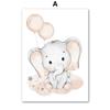 Cute Elephant Hot Balloon Moon Rainbow Cloud Nursery Wall Art Canvas Painting Posters And Prints Pictures Baby Kids Room Decor