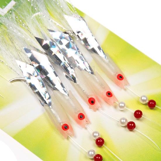 15/30 шт. светящаяся оснастка Sabiki, светящаяся в темноте, приманка из кожи рыбы, рыболовная наживка с крючком, невидимая леска, аксессуары для соленой воды и пресноводной рыбалки