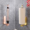 Stand Paper Holder Adhesive Damping Aluminum Rose Gold Creative Tissue Roll Rack Toilet Paper Towel Holder for Bathroom Kitchen
