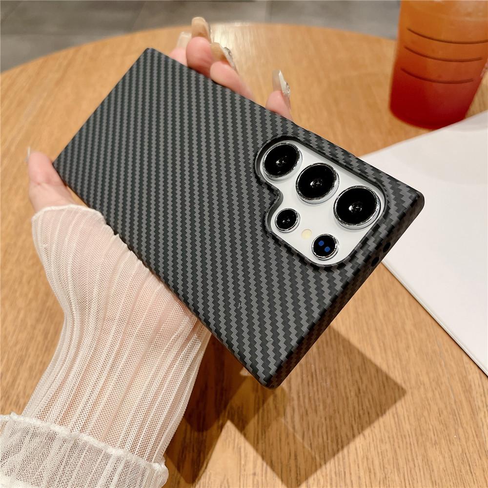 Ultra Thin Carbon Fiber Texture Armor Magnetic For Magsafe Case For For Samsung S25 S24 S23 S22 Note 20 Ultra 10 Plus Hard PC Cover