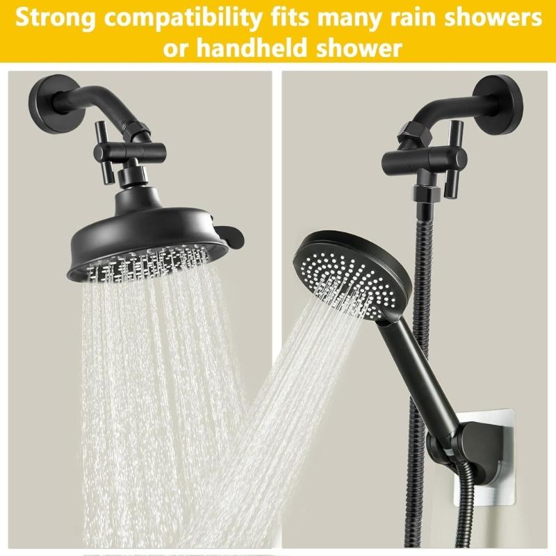 Adjust Shower Arm Extension 360 Degree Rotatable All Metal Adapters Universal 1/2 Thread Space Saving for Bathroom