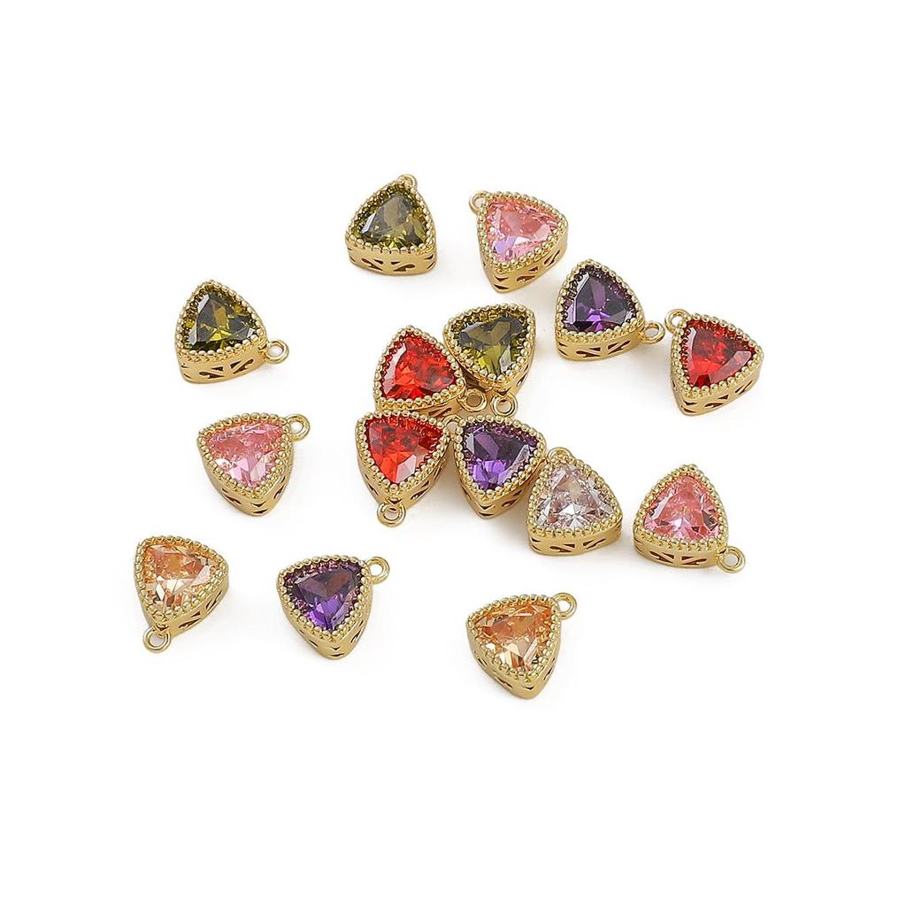 1 шт./упак., инкрустация, треугольный цветной кристалл, кулон ручной работы, браслет «сделай сам», ожерелье, кулон, аксессуары