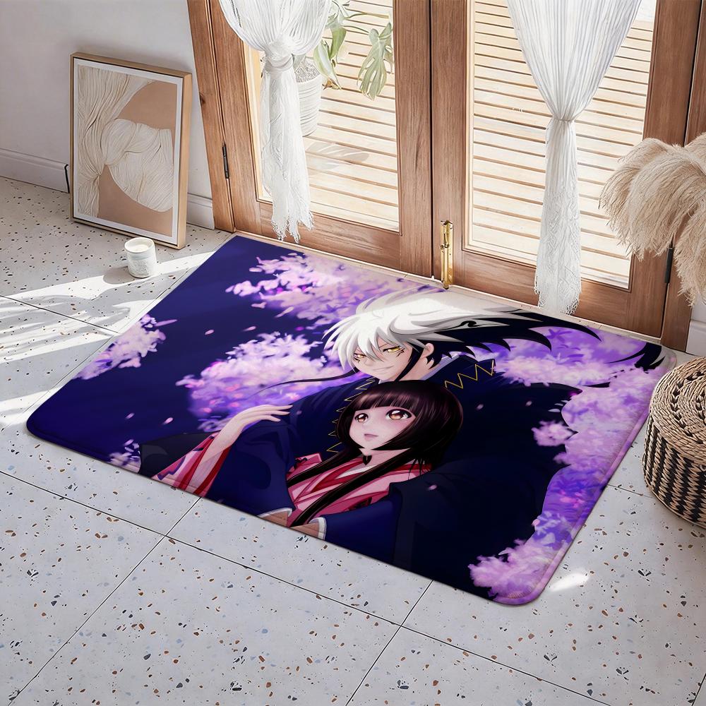 Anime A Nurarihyon no Mago Floor Mat Eco Flannel Doormat Non Slip Odorless Indoor Floor Rug Soft Short Plush Home Mat