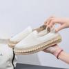 Женские холщовые мокасины с ремешками — летние туфли на платформе для повседневного комфорта