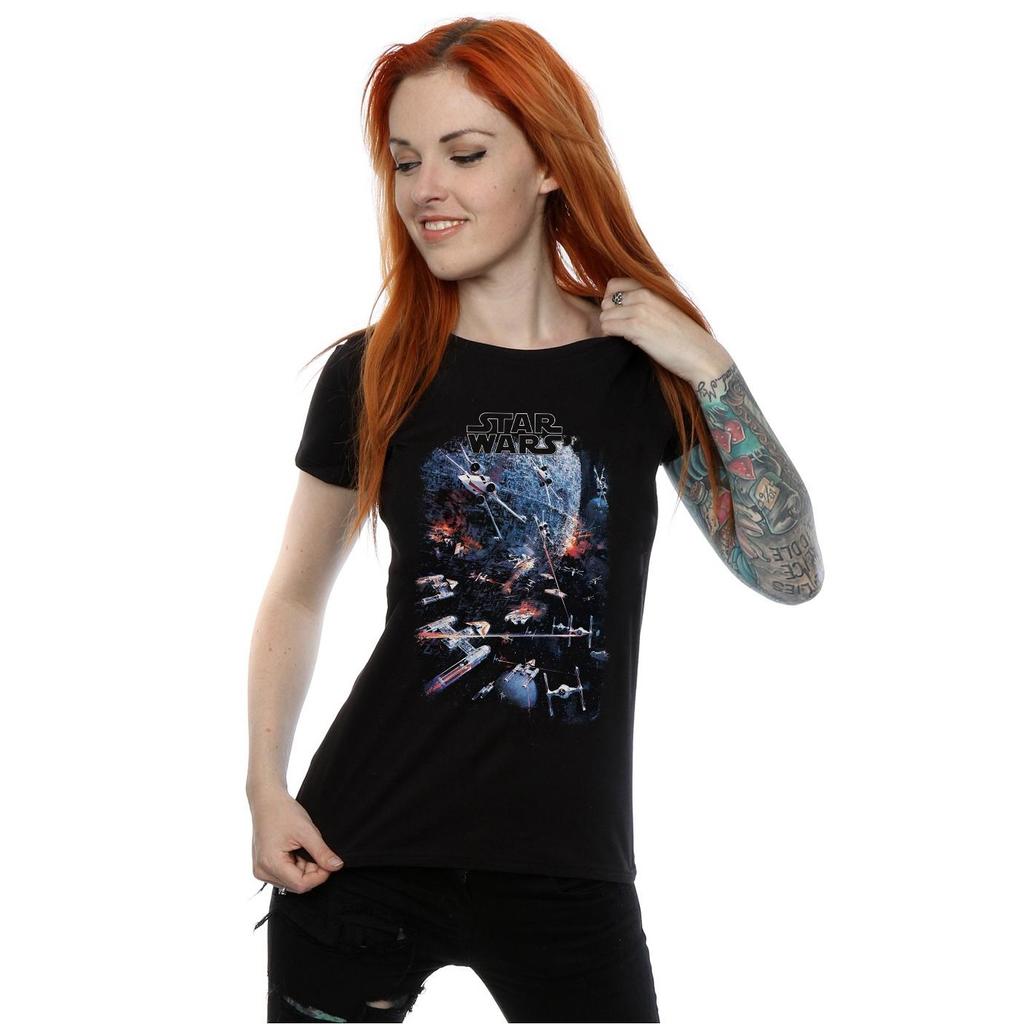 STAR WARS Womens/Ladies Universe Battle Cotton T-Shirt