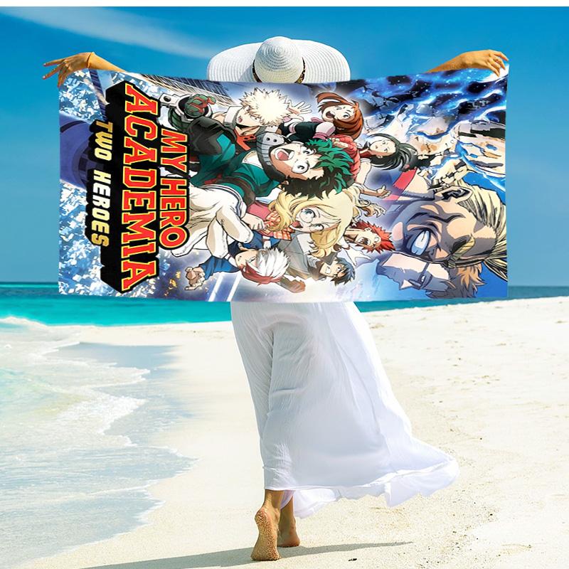 1pc Two Heroes Hero Academia beach towel,quick drying absorbent beach towel,outdoor sports swimming beach towel,Soft and comfortable Y7226