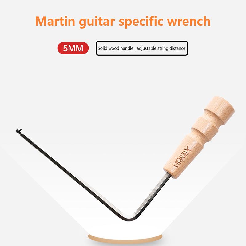 Набор шестигранных ключей для гитары 4 мм/5 мм - удлиненный ключ с деревянной ручкой для обслуживания грифа, инструмент с удобным захватом для легкой регулировки анкерного стержня.