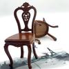 Wood Dollhouses Miniature Chair Model Figure 1/12 Scale Furniture For Miniature Scene Decoration And Collector