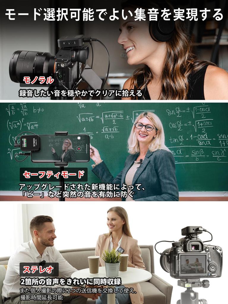 Wireless SYNCO G2 2 Transmitters 1 Receiver Easy To Operate Volume Adjustment Up To 200m Distance Transmission Video Shooting Online Class Compatible