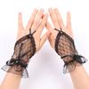 Hook Finger Lace Gloves Bride Wedding Mesh Bow Dance Sleeves