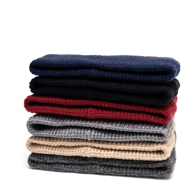 Большая шерстяная шапка мужская осенне-зимняя бархатная теплая вязаная шапка для езды на велосипеде ветрозащитная защита ушей холодостойкая шапка