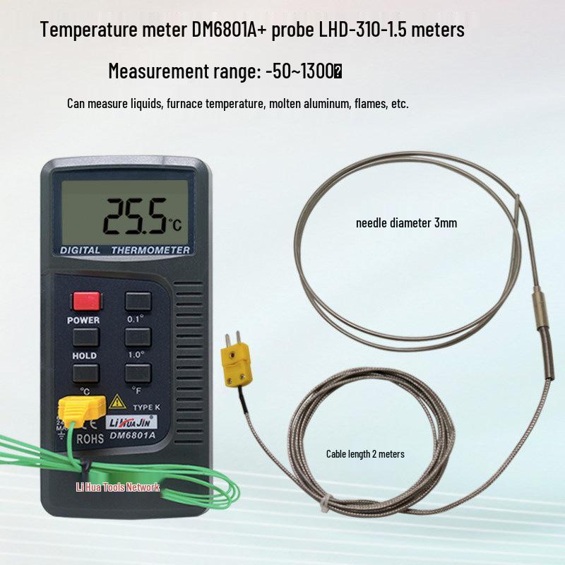 Цифровой термометр DM6801A с контактным датчиком K-типа