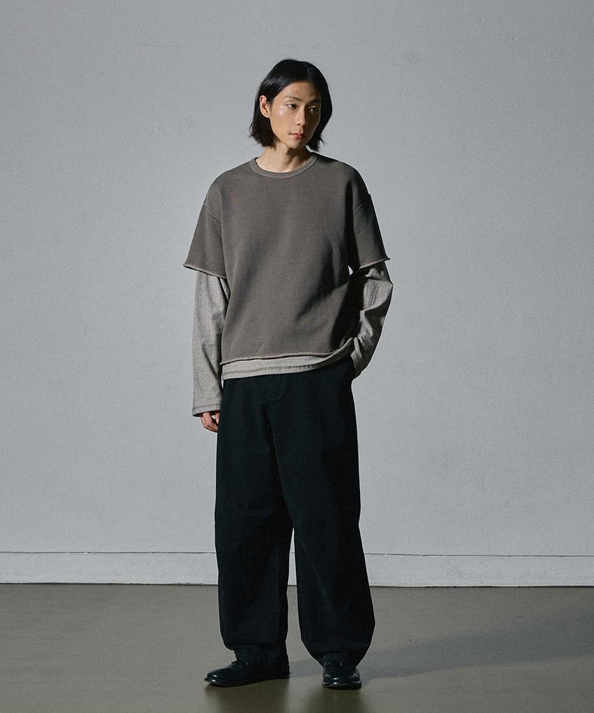 HOOVES Cutoff Layered Sweatshirt [Brown]