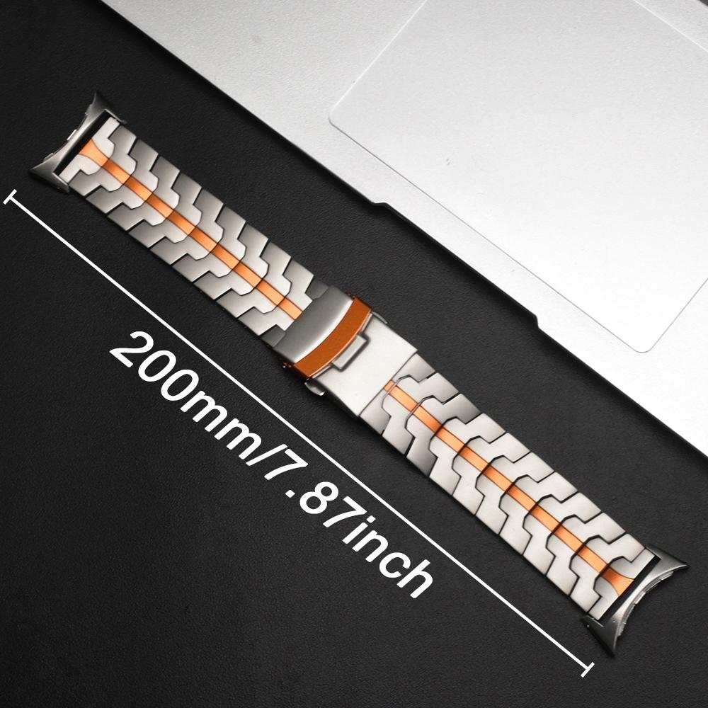 Titanium Alloy Watch Strap for Google Pixel Watch 4 45mm/3 45mm Wristband with Stainless Steel Buckle