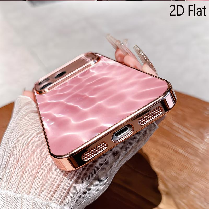 RRipple 2DFlat Для iPhone17 18 16 15 14 13 12 11 Pro Max XS XR 8 7Plus Чехол для телефона Ударопрочный Защитный Задняя крышка