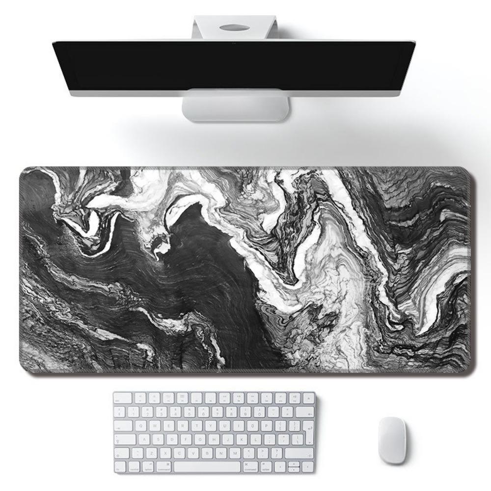 1 шт. Игровой коврик для мыши Большой коврик для клавиатуры 31,5 X 11,8 дюйма Топографический коврик для мыши Черно-белый коврик для мыши для клавиатуры