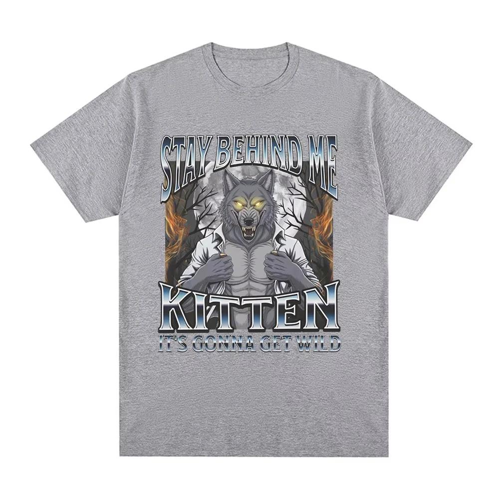 _Little Kitty, Don't Go Away, The Show Is about To Begin!_ T-shirt; Fun _I'm The Werewolf_ Emoji Women's Short-sleeved T-shirt