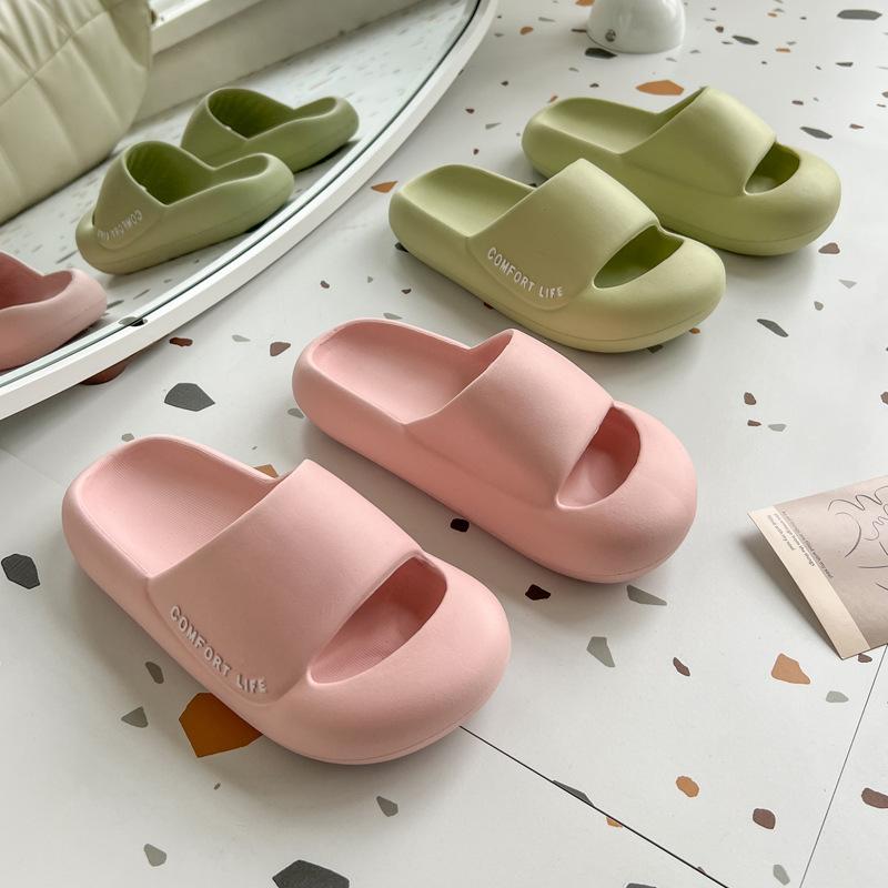 Женские тапочки из ЭВА с мягкой подошвой, лето 2024 г., новая мода, толстая подошва, противоскользящая, износостойкая, для пар, пляжная обувь
