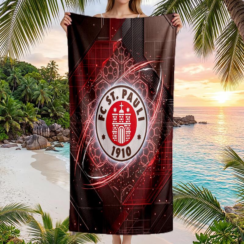FC St. Pauli Football Beach Towel Soft Microfiber Summer Towel Quick Dry Absorbent Towel for Beach Swimming Pool Travel