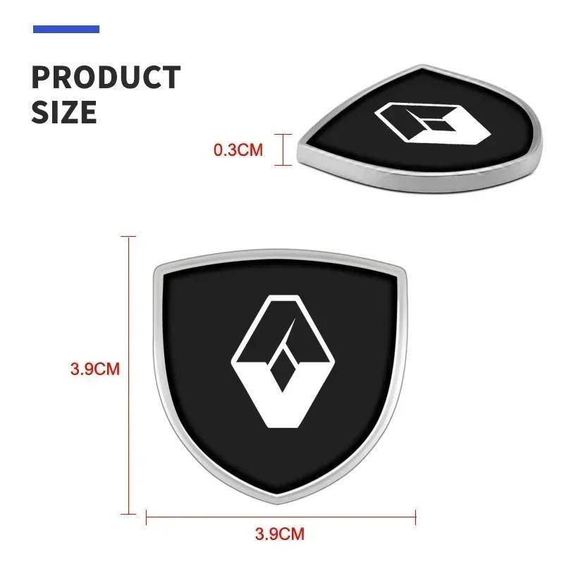 3D Metal Car Body Fender Emblem Shield Stickers Decor Auto Accessories For Renault Clio 4 Megane 3 2 Captur Trafic Logan RS T111